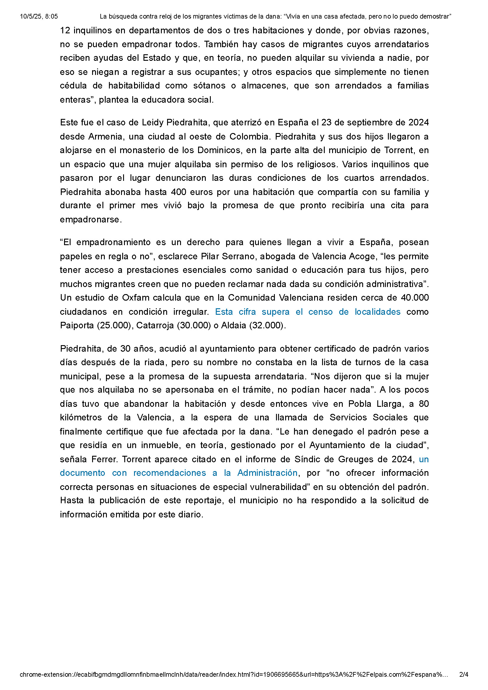 Reportaje El País Migrantes afectados por la dana Página 2
