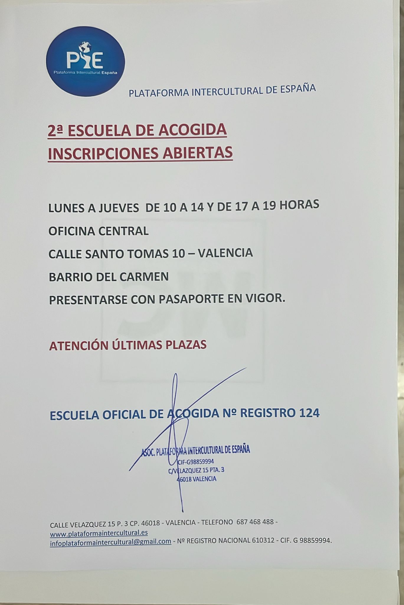 Escuela de acogida